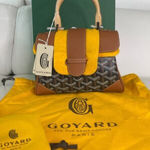 Goyard Black / Brown Saigon Souple (Supple) Mini Top Handle Bag
